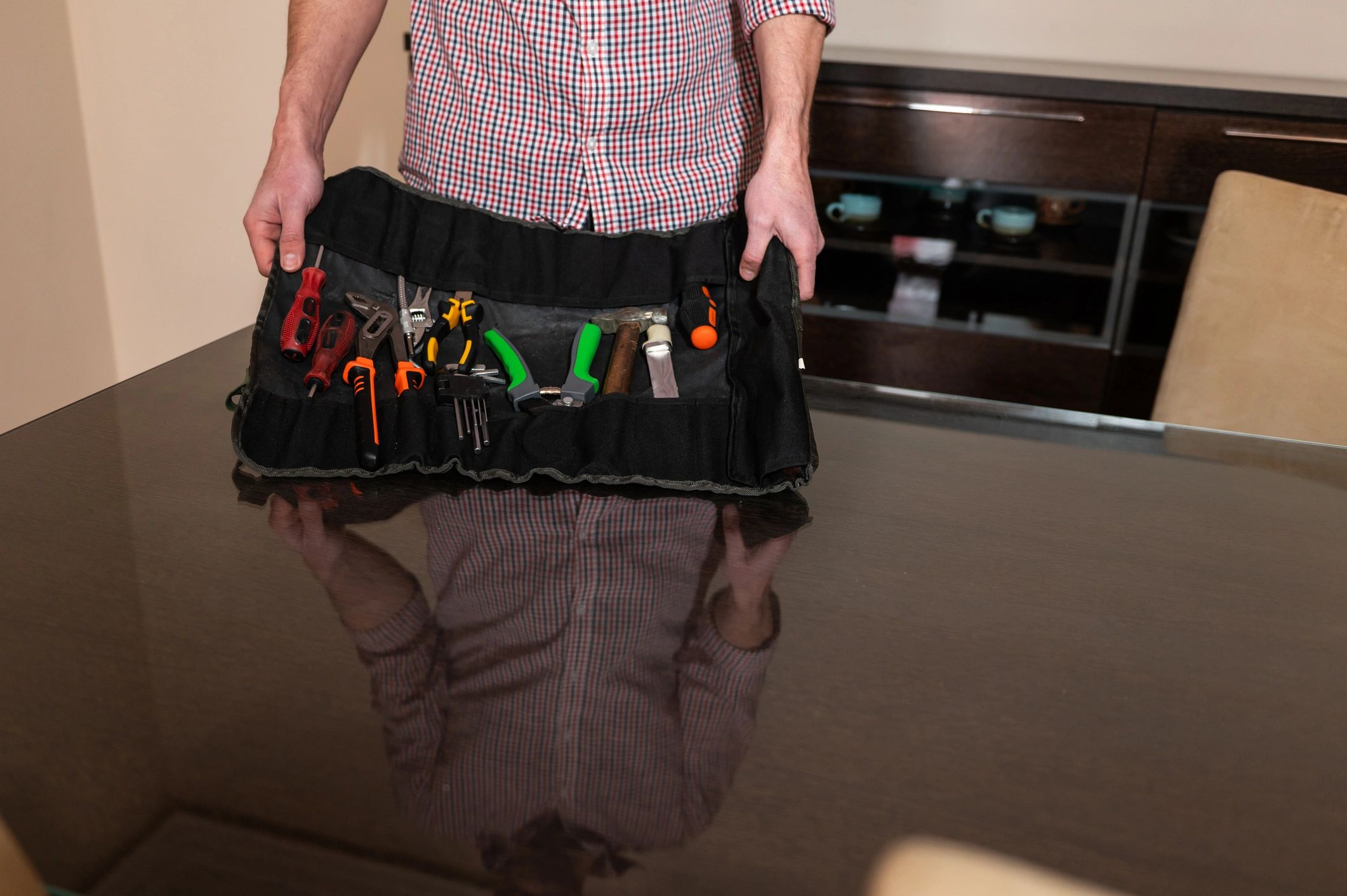 Handyman tools prepared for home repair work